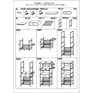 Stojak na butelki INDUSTRY 68 37 165 cm